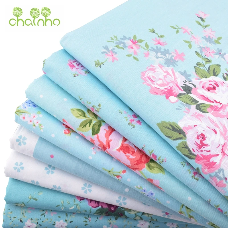 Chainho Цветочная серия саржевая хлопчатобумажная ткань с принтом для сделай сам