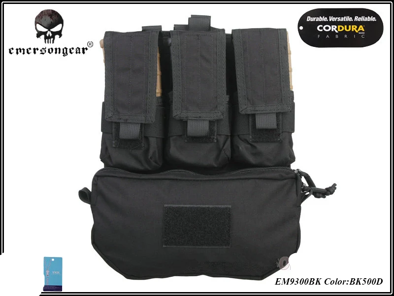 BLACK EmersonGear штурмовая задняя панель тактический MOLLE жилет патроны перевозчик сумка набор панель для охоты жилеты - Цвет: BLACK