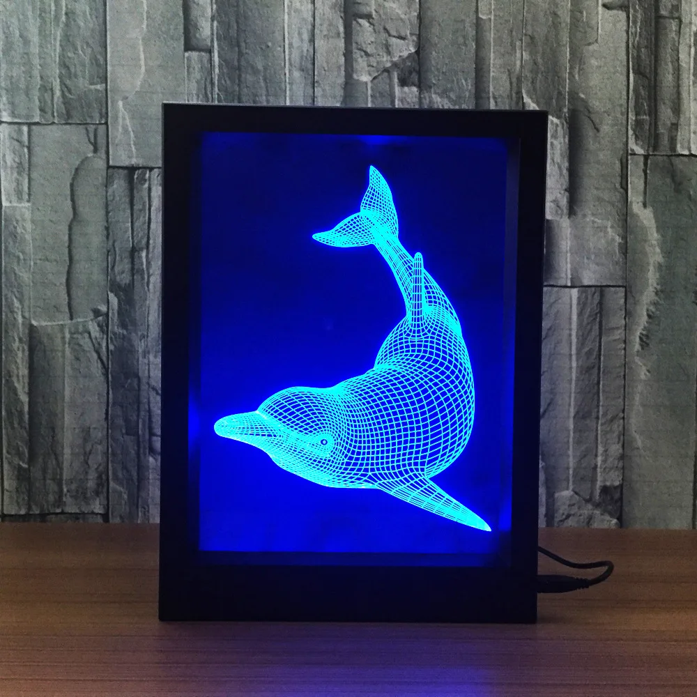 Dolphin модный креативный 3d подарок декоративная атмосфера акриловая фоторамка