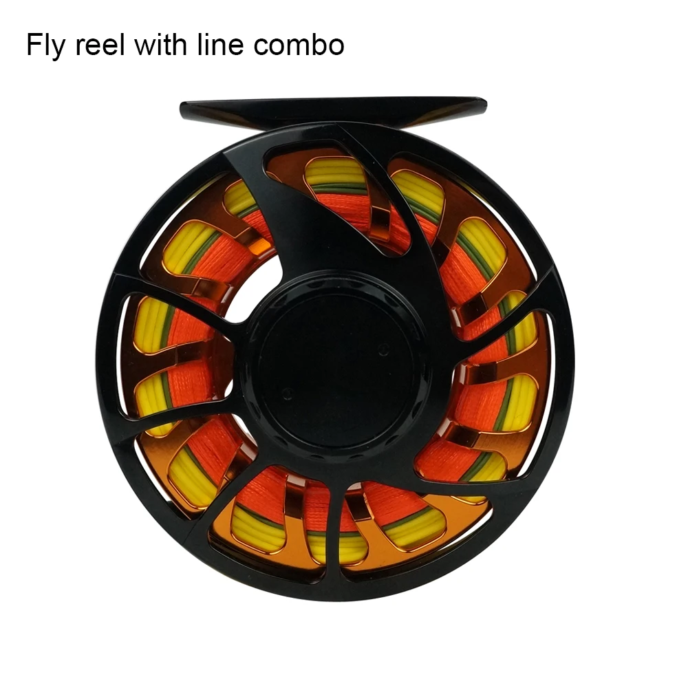 Aventik Double Color Switch Fly Fishing Reel With Backing Line Tippet Combo Left Right Handle on - Катушка двойной цветной переключатель для мушиной ловли с леской и поводком в комплекте, левая и правая ручки.