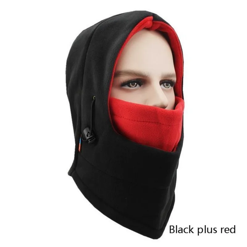 Bk Plus Red Пуховая шапка, зимняя, для улицы, встряхнуть, гранулированная, мужская, флисовая шапка, головной убор, ловить гусиный пух, в масках, CS, ветровка, сохраняет тепло, Лыжный спорт, женская шапка - Цвет: Bk Plus Red