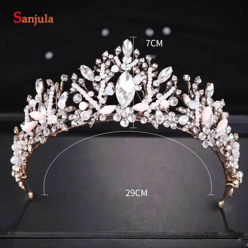 2019 Vintage Bridal Tiaras And Crowns Rhinestones Pearls Wedding Headband New Marriage Headwear T109 | Свадьбы и торжества