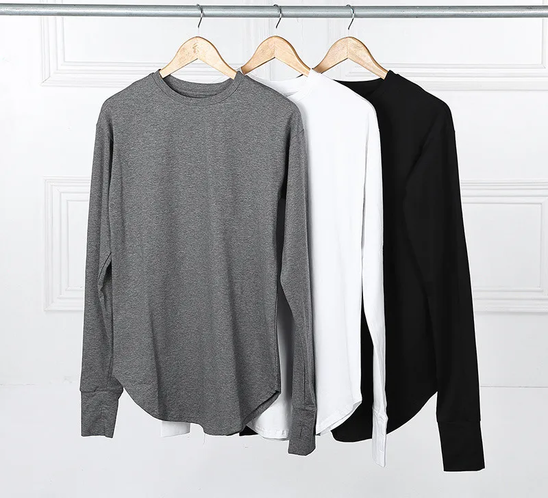 QoolXCWear, новинка, футболка в стиле хип-хоп с длинным рукавом и вырезами для большого пальца, Tyga Swag, мужская одежда