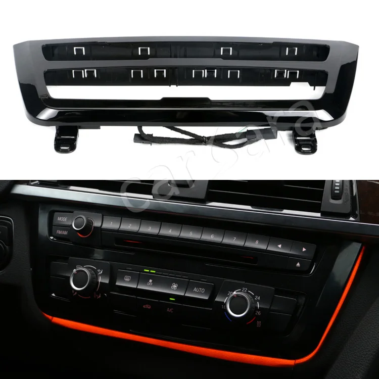 

Two-color orange blue atmosphere lights built on car stereo fascia for BMW 3 Series F30 F35