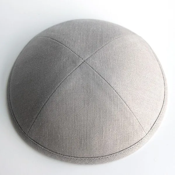 Светло-серый Льняные kippot еврейские Yarmulke Kippah Kippot 17 см Череп шапки для мероприятий с вышивкой - Цвет: Светло-серый
