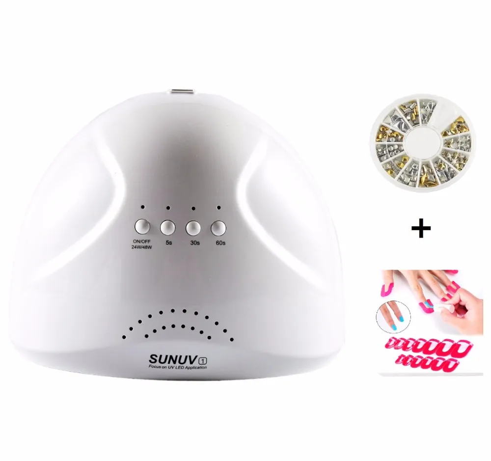 48 Вт сушилки для ногтей Sunone- лампа для ногтей led+ Край Ногтя+ блестки для ногтей