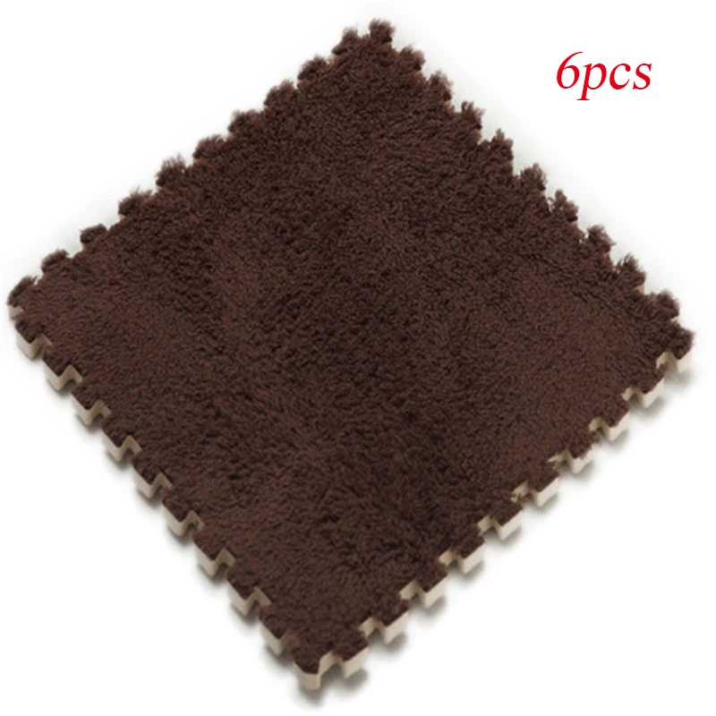 Coffee 6pcs 6 шт., мягкий ковёр для гостиной, спальни, детей, детей, волшебный лоскутный коврик для малышей 30*30 см - Цвет: Coffee 6pcs