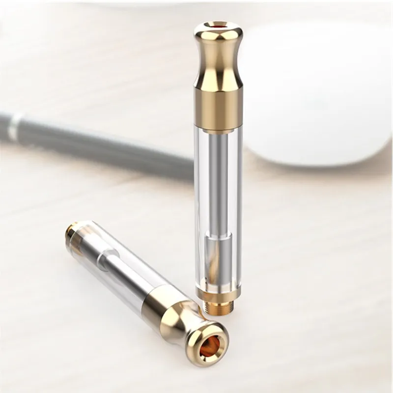 

New Golden 92A3 Pyrex Cartridges glass tube Stainless thick Oil CBD tank 510 thread 0.5ml 1.0ml Atomizer Electronic Cigarette