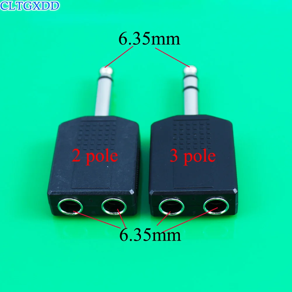 

cltgxdd Mono 1/4" Y Splitter Audio Adapter Splitter 6.35 Male Jack to 2 Female 6.35