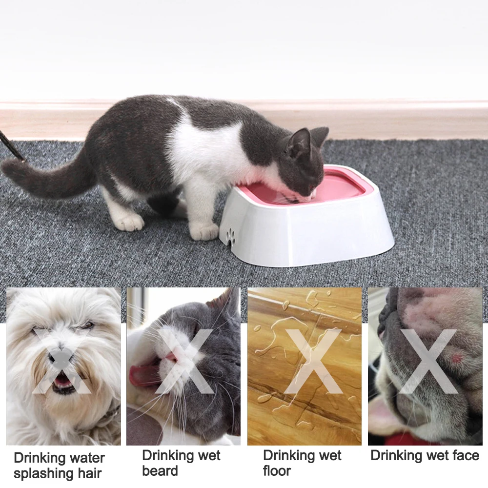 Dog Water Bowl Portable Vehicle Carried Floating Bowl Cat Water Bowl Slow Water Feeder Dispenser Anti-Overflow Pet Fountain