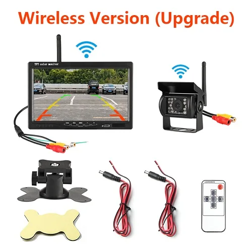 Wireless version JMCQ " TFT lcd беспроводной проводной автомобильный монитор HD дисплей обратная камера парковочная система для автомобиля заднего вида Мониторы для грузовика рабочий автомобиль - Цвет: Wireless version