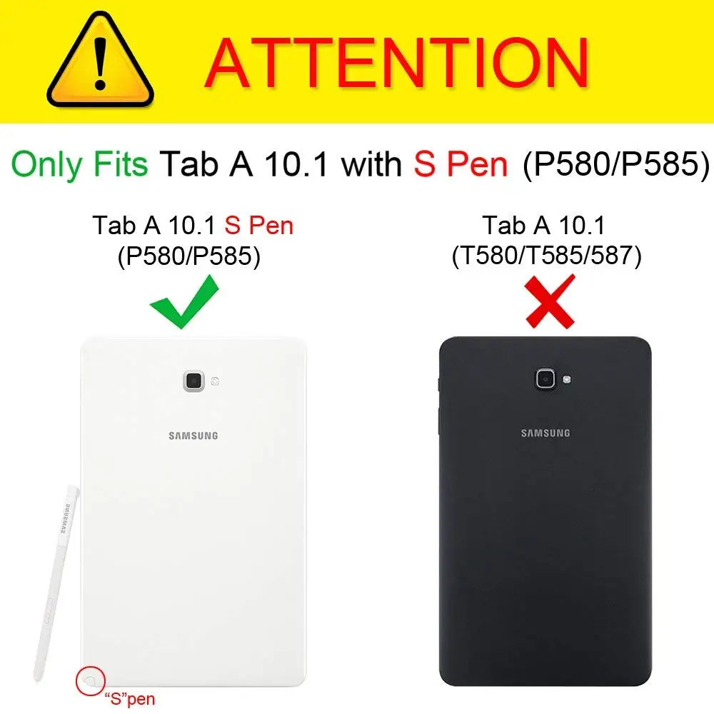 Чехол для Samsung Galaxy Tab A A6 с S Pen 10 1 дюйма 2016 искусственная кожа P585 умный чехол