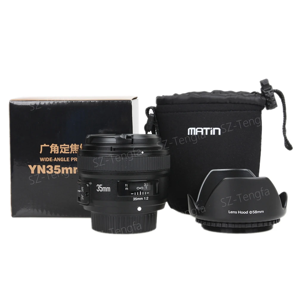 Yongnuo YN35mm F2 объектив широкоугольный с большой апертурой фиксированный объектив с автофокусом для nikon D7100 D3200 D3300 D3100 D5100 D90 DSLR камер