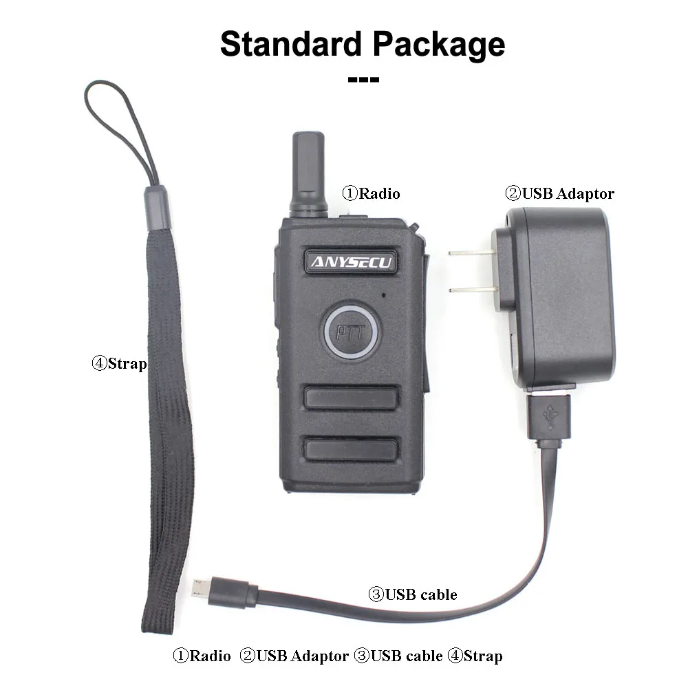 Ультратонкая мини рация ANYSECU MINI 2 двойная PTT UHF 400 470 МГц 16 каналов аккумулятор 1500