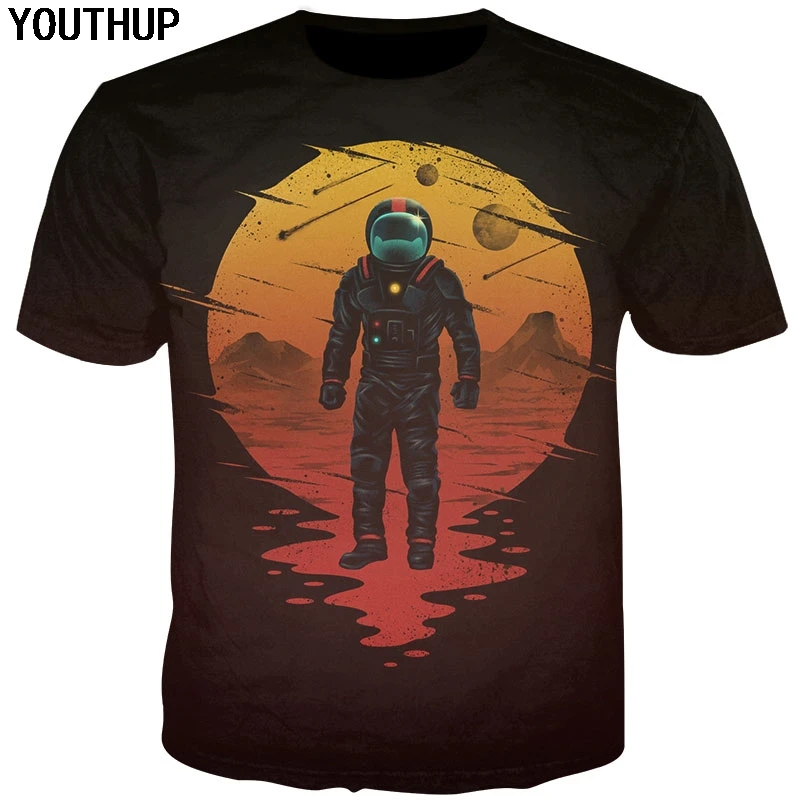 YOUTHUP Новое поступление мужские футболки с 3d принтом летние короткими рукавами