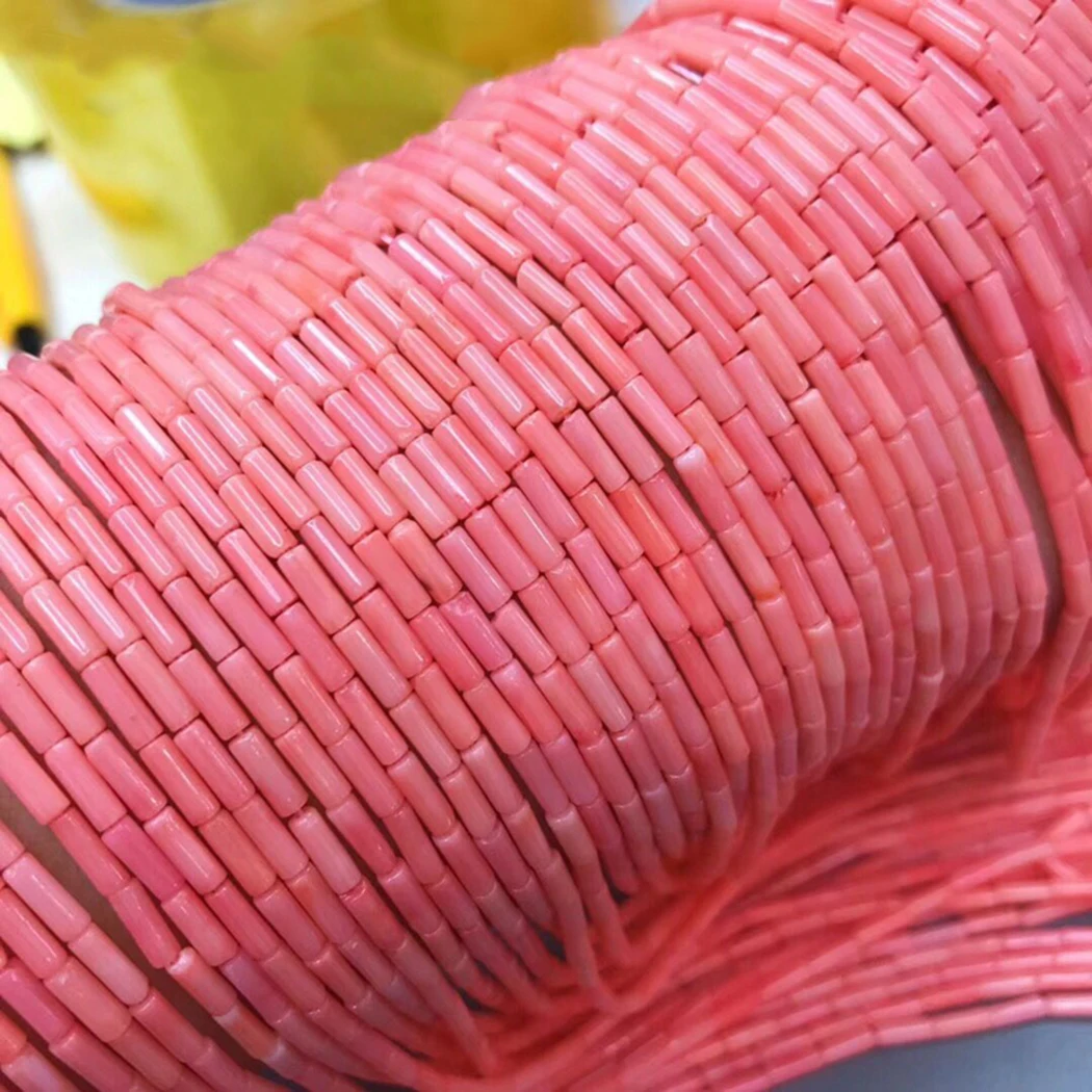 pink coral ICNWAY драгоценный камень натуральный кварц Лабрадорит Аметист 2*4 мм прямая трубка бисер Изготовление ювелирных изделий DIY ожерелье браслет 15 дюймов - Цвет: pink coral