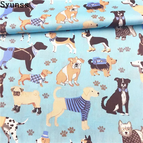 blue dogs Syunss синий питомец милая собака печатная хлопок ткань счетчики для Diy лоскутное шитье детские кроватки подушки одеяло шитье Tissus - Цвет: blue dogs