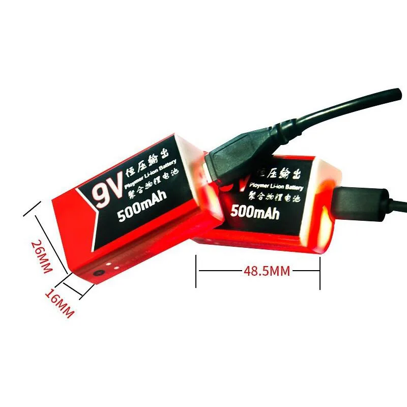 9V 500mAh usb lipo литиевая перезаряжаемая батарея для мультиметра, микрофона, дистанционного массажер с управлением ktv, 9v usb Батарея