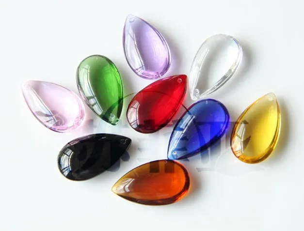 50pcs 38MM LONG Clear Pear/ Tear Drop Shaped Hanging Crystal Rainbow Suncatcher Curtain Pendants |
