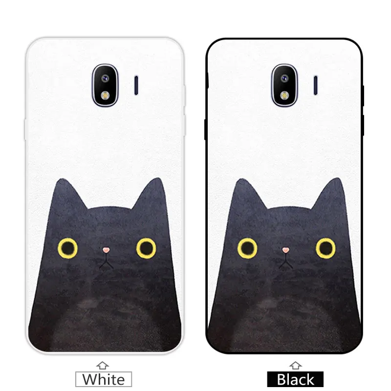 Задняя крышка для Fundas Galaxy J4 2018 J400 мультяшный чехол 5 дюймов Samsung SM-J400F черный