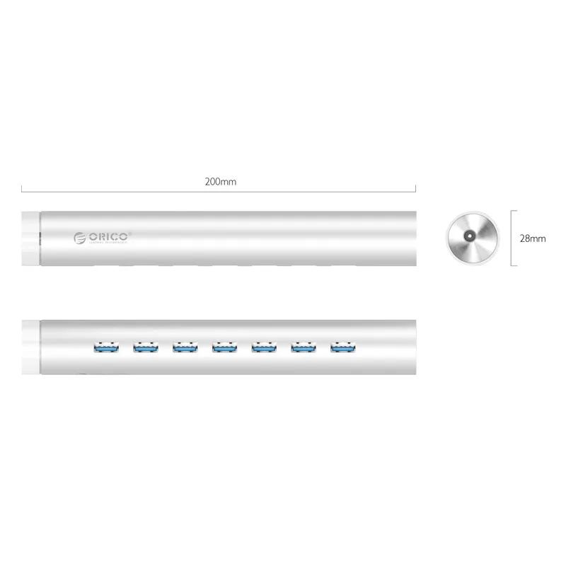 ORICO ARH7 U3 SV алюминиевый Mac 7 портов USB3.0 концентратор для ноутбука Apple MAC идеально
