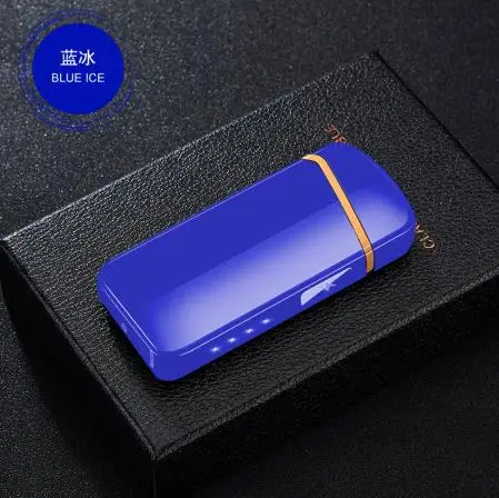 Сенсорный ветрозащитный usb зарядка сенсорный индукционный двойной дуги зажигалки импульсный плазменный прикуриватель гаджеты для мужчин - Цвет: Золотой