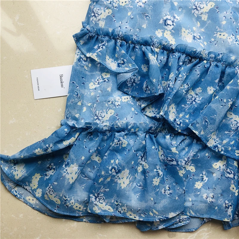 Bazaleas Ретро кружевные буфы на рукавах женские платья винтажные пояса vestido праздничные Цветочные Цветные Лоскутные женские платья Прямая