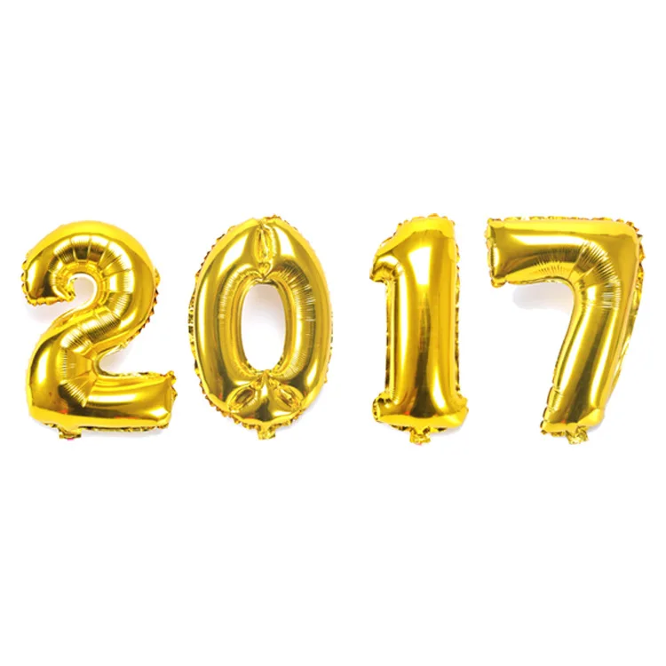 4 шт. золотистые/Серебристые шары 16 дюймов 2018 дюйма | Дом и сад