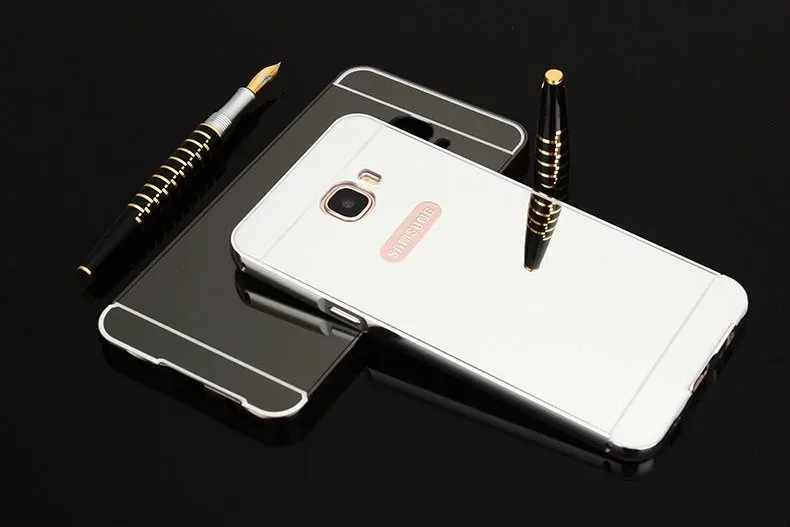 Роскошный чехол с зеркалом для samsung Galaxy S4 S6 Edge S7 S8 S9 Plus металлическая алюминиевая рамка для samsung Galaxy A3 A5 J510 J7 задняя крышка