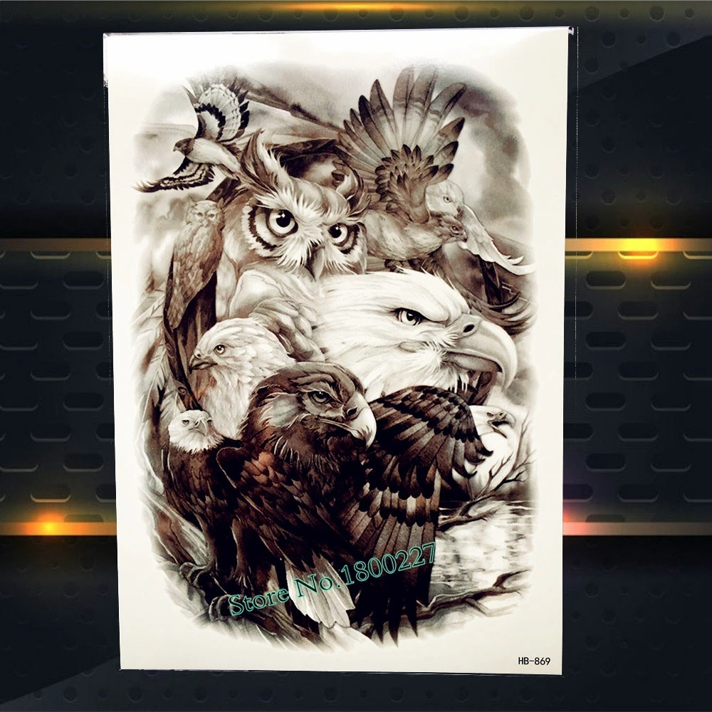 Большой размер водонепроницаемый временное тату Феникс Nirvana дизайн мужской боди