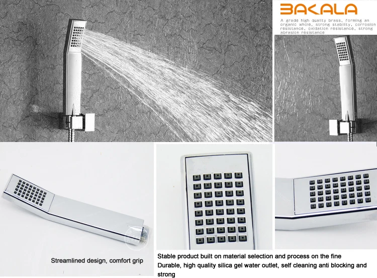 Bakala роскошь 8 - 10 12 16 дюймов нержавеющая сталь ванная комната душ faucets комплект с