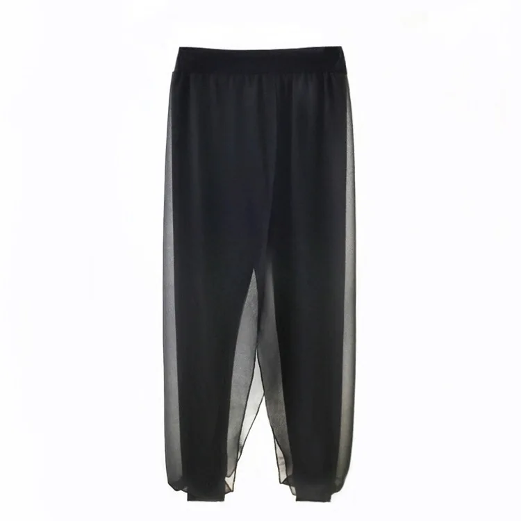 

Godier 2020 Top Fashion Women Chiffon Soild Harem Pants Women Black Casual High Waist Pants Drawstring Loose Trousers Pantalon