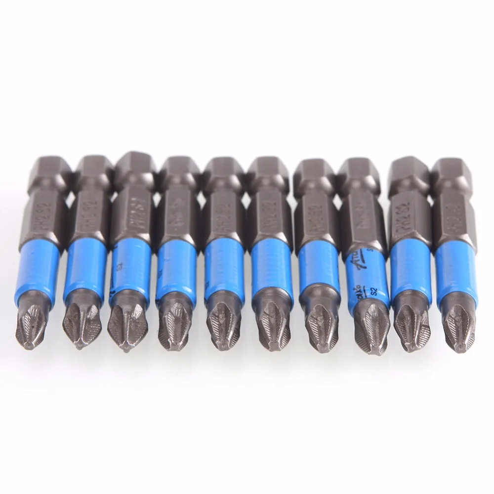 Горячая Распродажа 10 шт./компл. синие 50 мм PH2 Нескользящие электрические отвертки