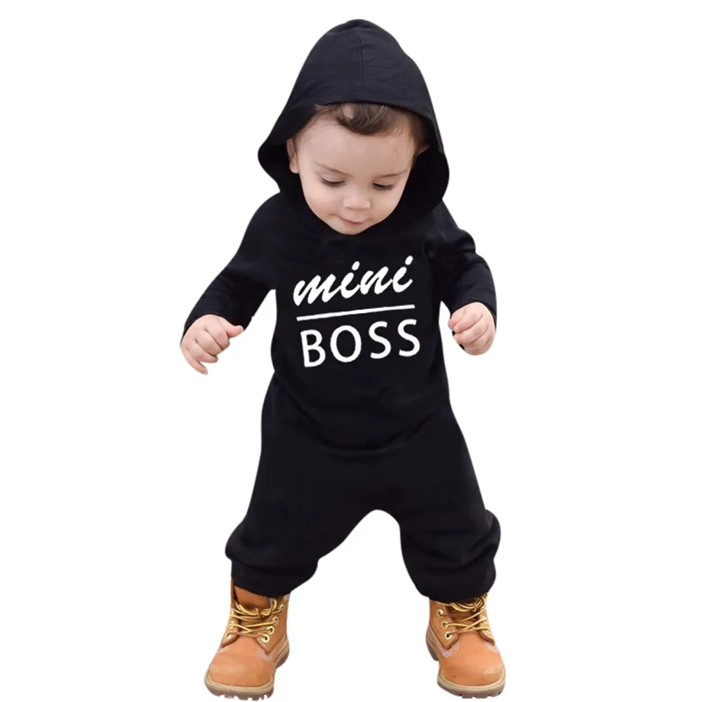 Толстовки с капюшоном и надписью «BOSS»; комплекты для маленьких мальчиков; Семейные комплекты; толстовки с капюшоном для мальчиков и девочек; Семейные костюмы