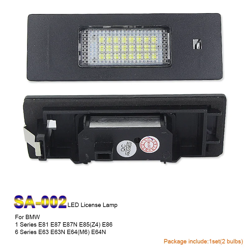 SAARMAT LED Number License Plate Light Luggage Compartment Lamp Error Free for BMW 1 3 5 6 Series Mercedes-Benz 6000K white @12V |