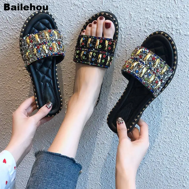 Женские тапочки Bailehou новые модные Брендовые однотонные туфли на плоской подошве