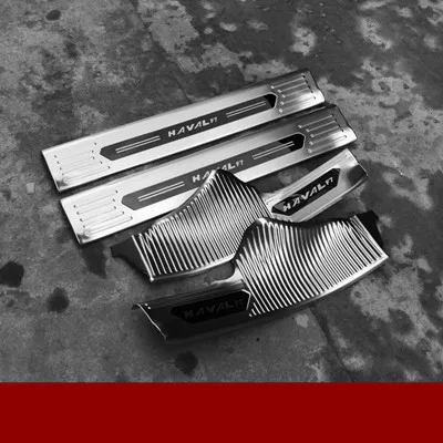 Порог порога из нержавеющей стали CarDoor против царапин для Great Wall Haval F7 - Цвет: Black Inner