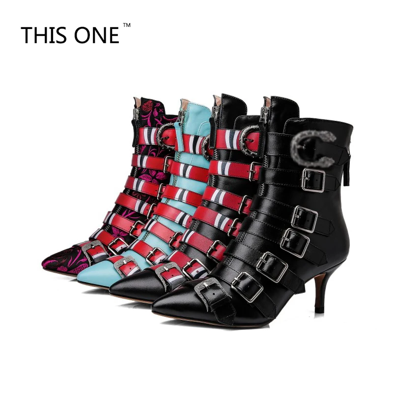 Женские сапоги в этническом стиле размера плюс Зимние ботильоны на тонком