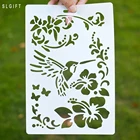 Трафареты для рукоделия, скрапбукинга, рисования, подарочной карты, фотоальбома, шаблона, птицы, цветы, ремесла, инструмент для скрапбукинга, аксессуары