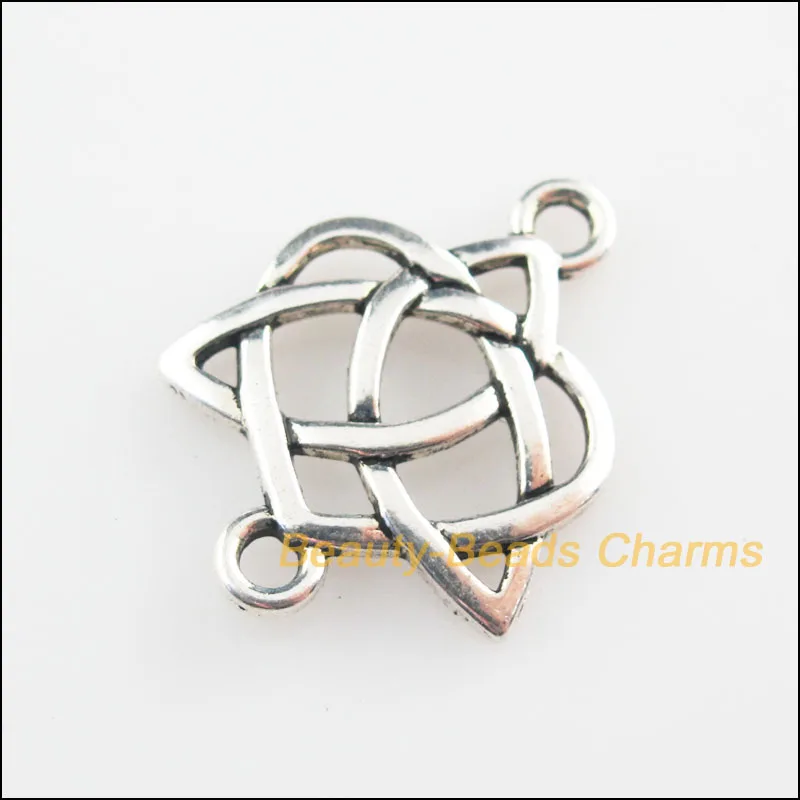 

20 New Connectors Chinese Knote Tibetan Silver Color Charms 19x25mm