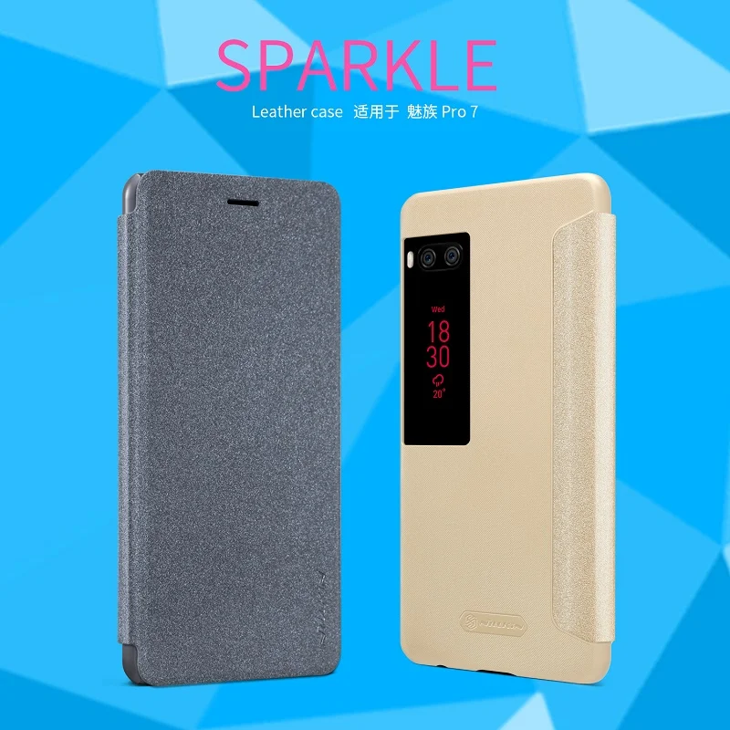 Nillkin Блестящая крышка для Meizu Pro 7 Чехол тонкий флип защитный чехол Plus телефона