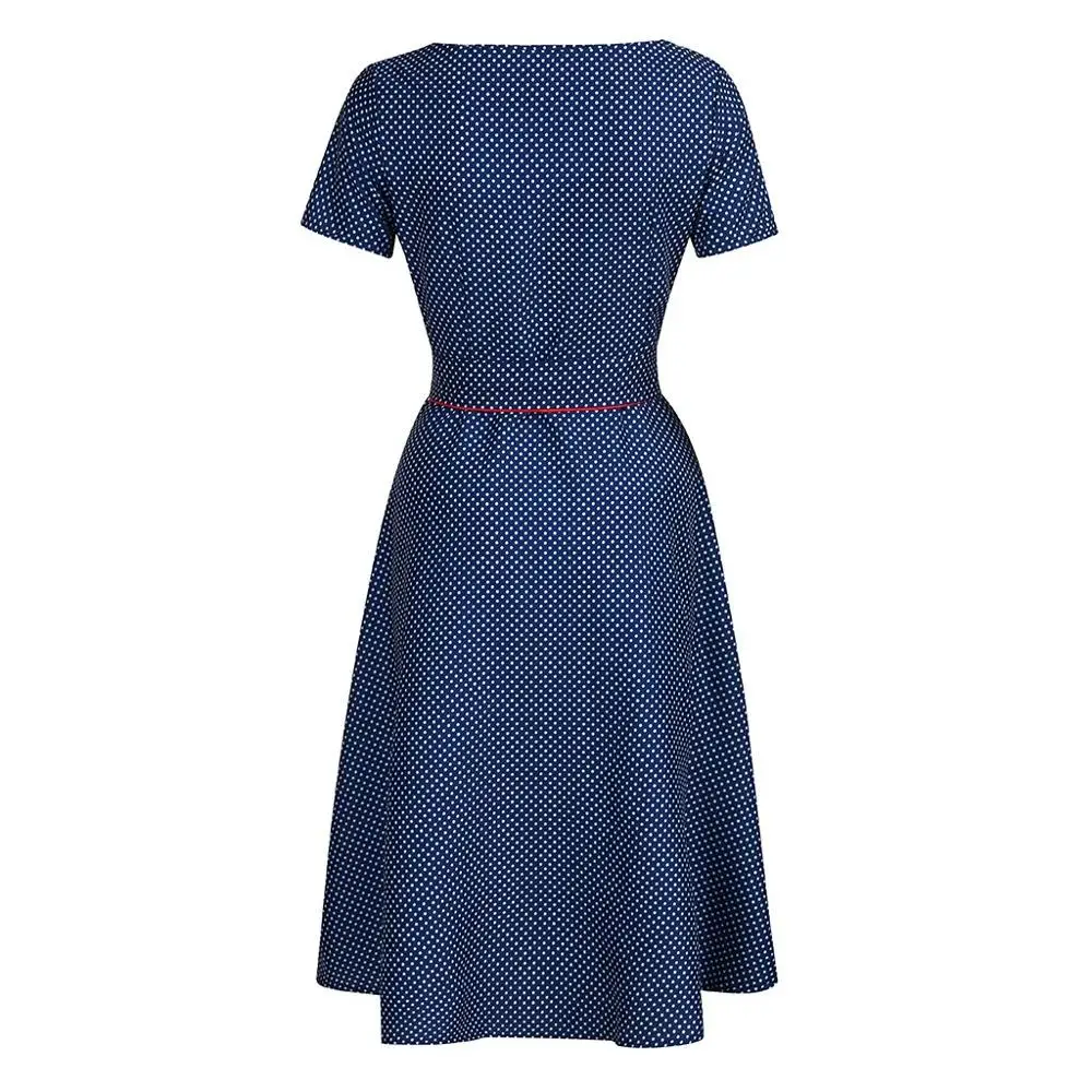 Женское повседневное пляжное платье в горошек длинное Хлопковое с коротким