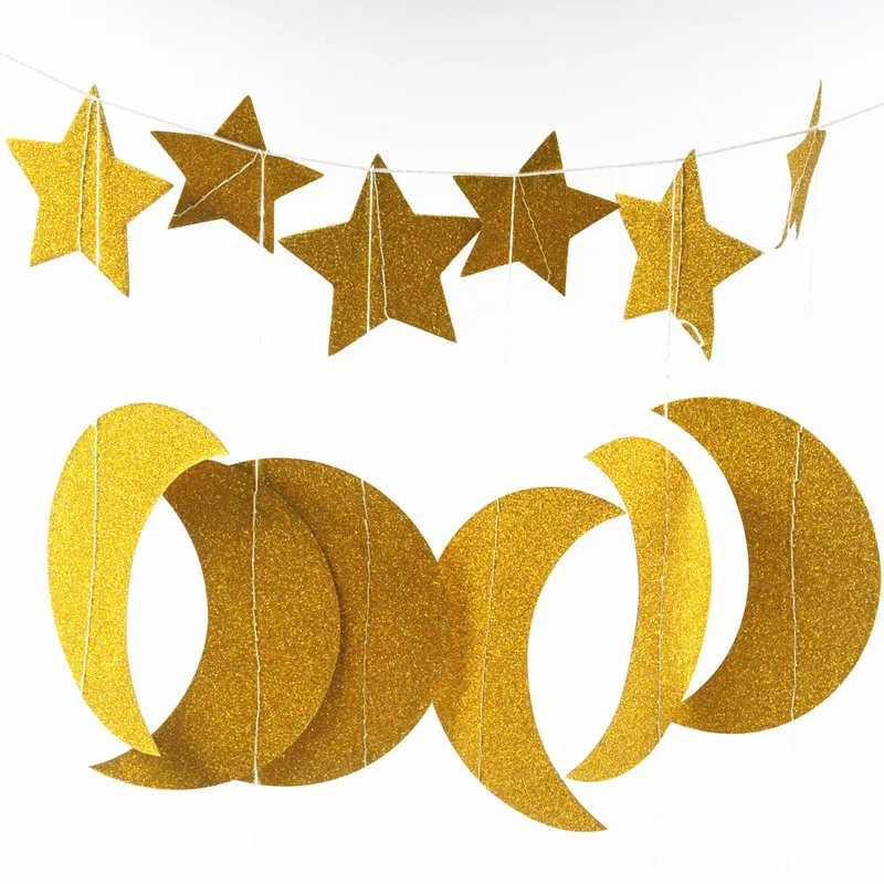 Луна бумага со звездами струны Свадьба День рождения изделия для декорации тема