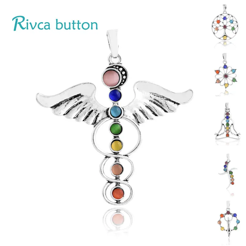 Ожерелье Rivca из натурального кристалла с 7 камнями чакры для женщин ювелирные