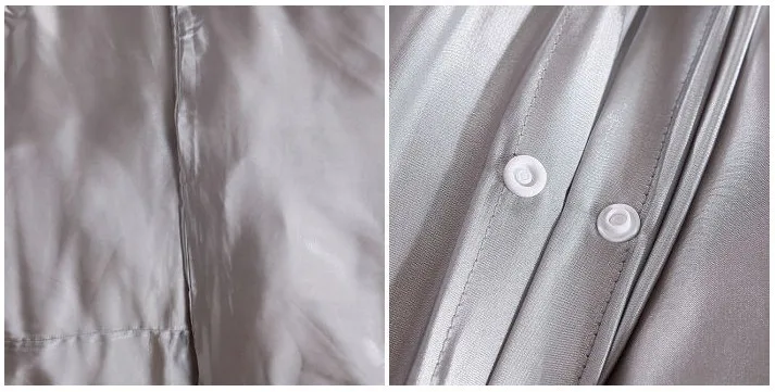 Комплект постельного белья из 7 предметов серебристый атласный Шелковый