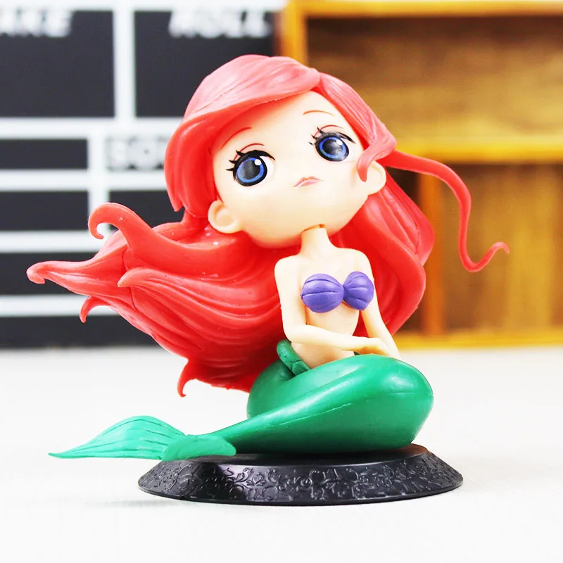 Mermaid B 12 см Q Posket фигурка принцессы Мулан Белоснежка, Рапунцель София фигурка торта украшения ПВХ модель игрушки подарки на день рождения для девочек - Цвет: Mermaid B