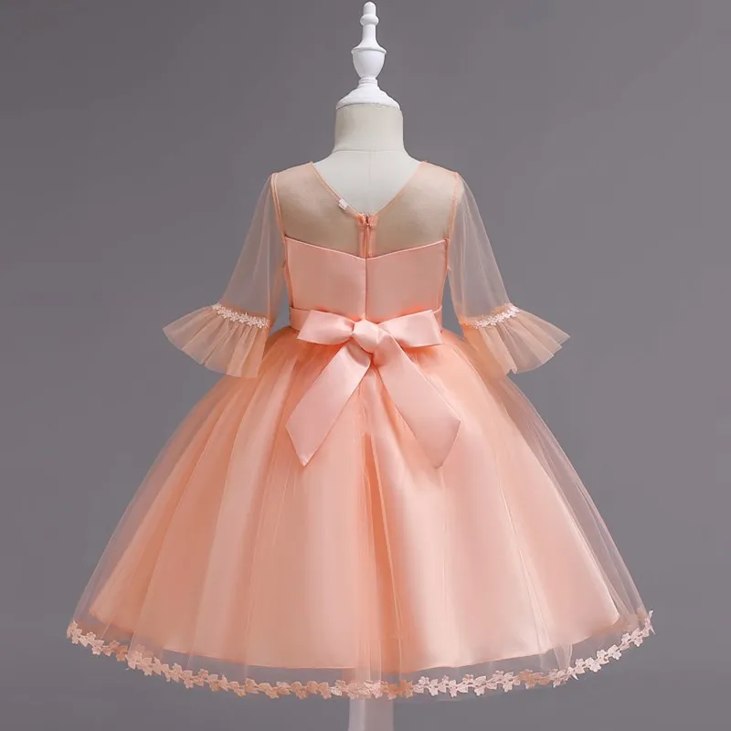 Новые праздничные Свадебные Платья с цветочным узором для девочек одежда