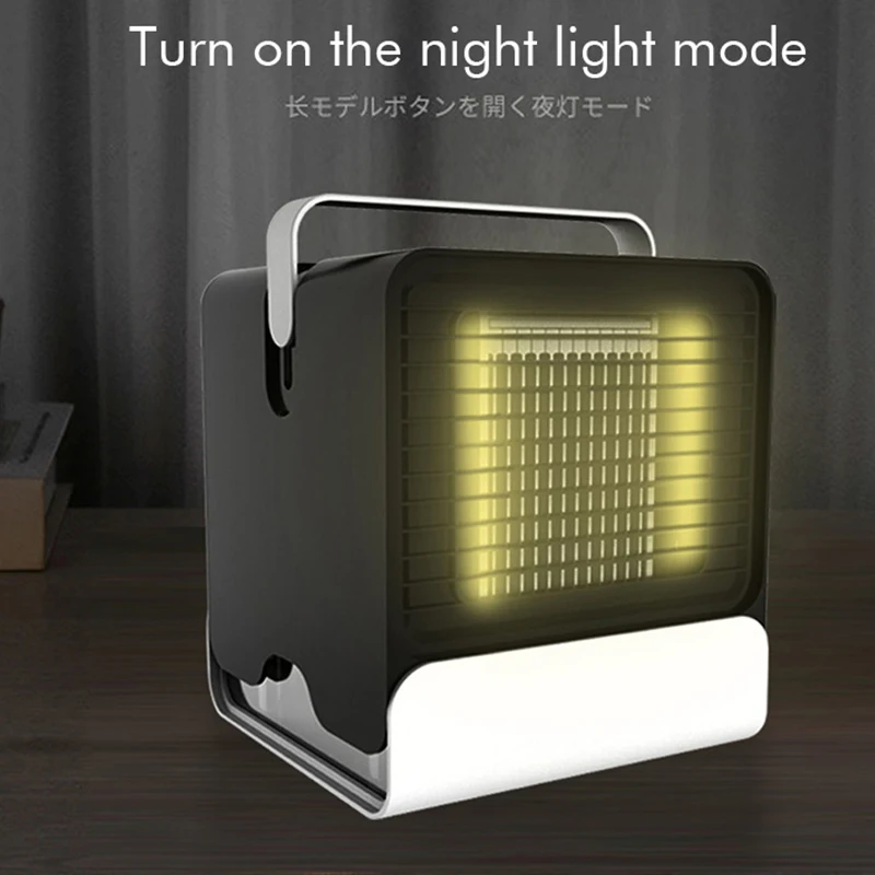 USB Portable Mini Air Conditioner Fan LED Light Humidifier Purifies Low Noise Desktop Cooler for Home Office Cooling | Климатическая