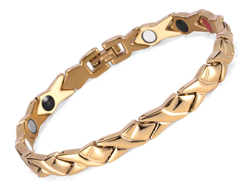 

Male and Female Common Magnet Stainless Steel Bracelet Far Infrared Negative Ion Germanium Bracelet