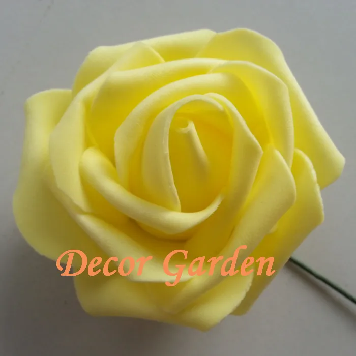 

Wholesale 50PCS 7CM PE Yellow Artificial Foam Roses For DIY Wedding Bouquet Wrist Roses Flowers Home Floral Decor